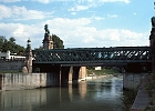 Die Schemer Brücke beim Brigittaspitz, dem Nordeingang des Wiener Donaukanals. Donau-km 1933,5